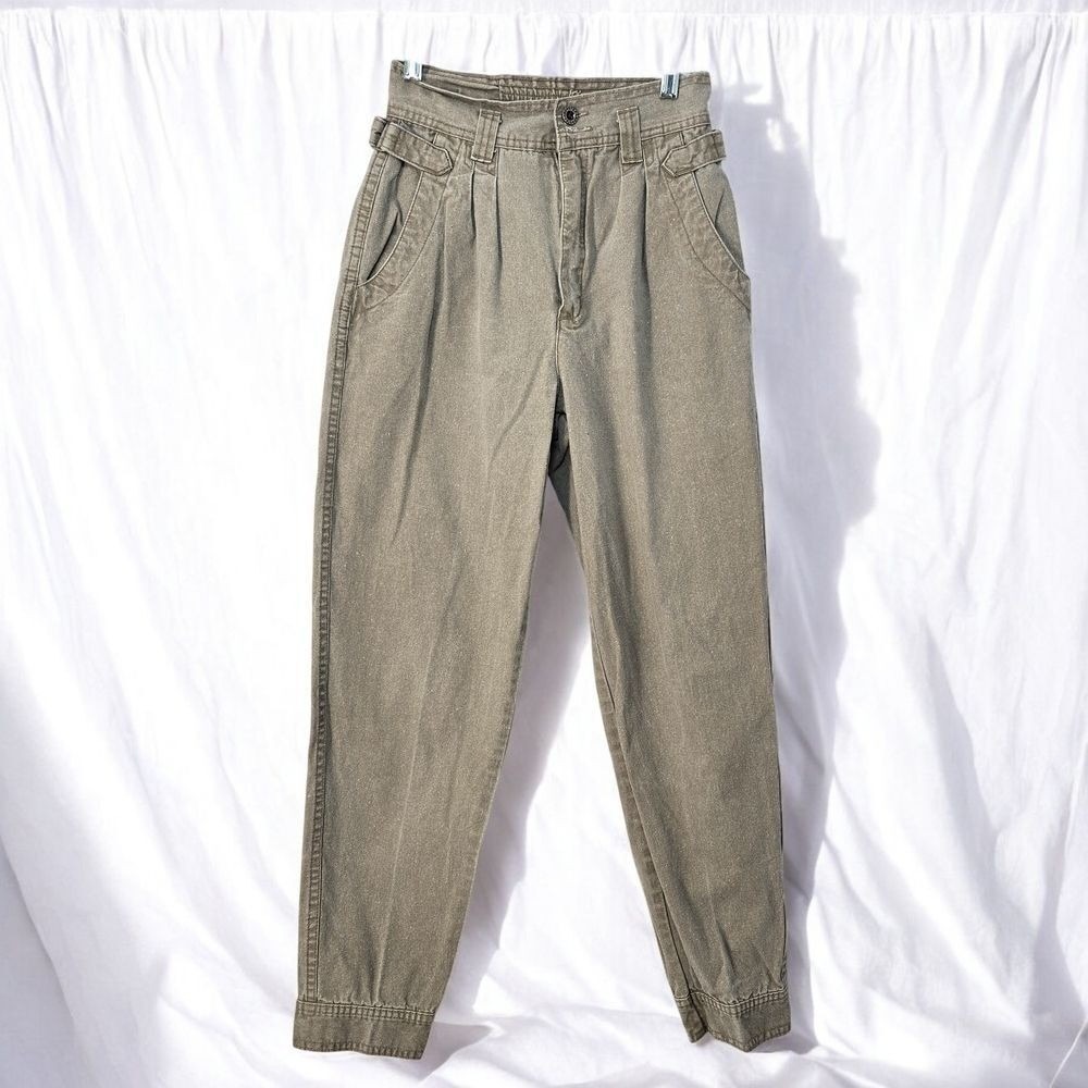 Vintage Stefano Sportswear High Waisted Pleated Tapered Pants Barrel Leg 7 25x26